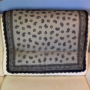 Black Paisley Vintage Sheer Scarf